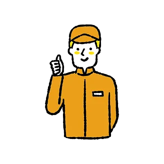 満足そうな利用者のイラスすぐに修理対応できるスタッフのイラストト